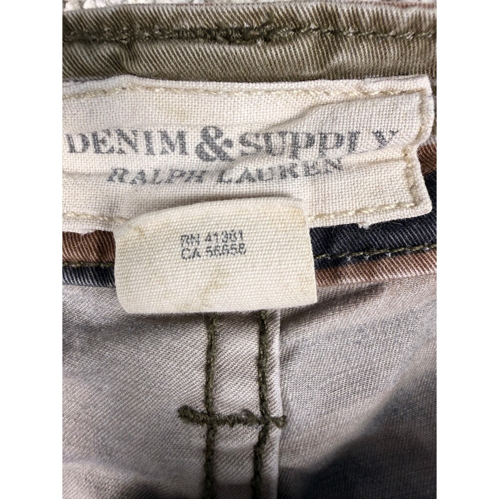 Denim & Supply Ralph Lauren Tiger Stripe Camo Skinny Pants 28 Green Military Zip - Picture 6 of 10